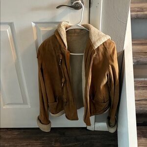 Women's Vintage Tan Shearling Ski Jacket